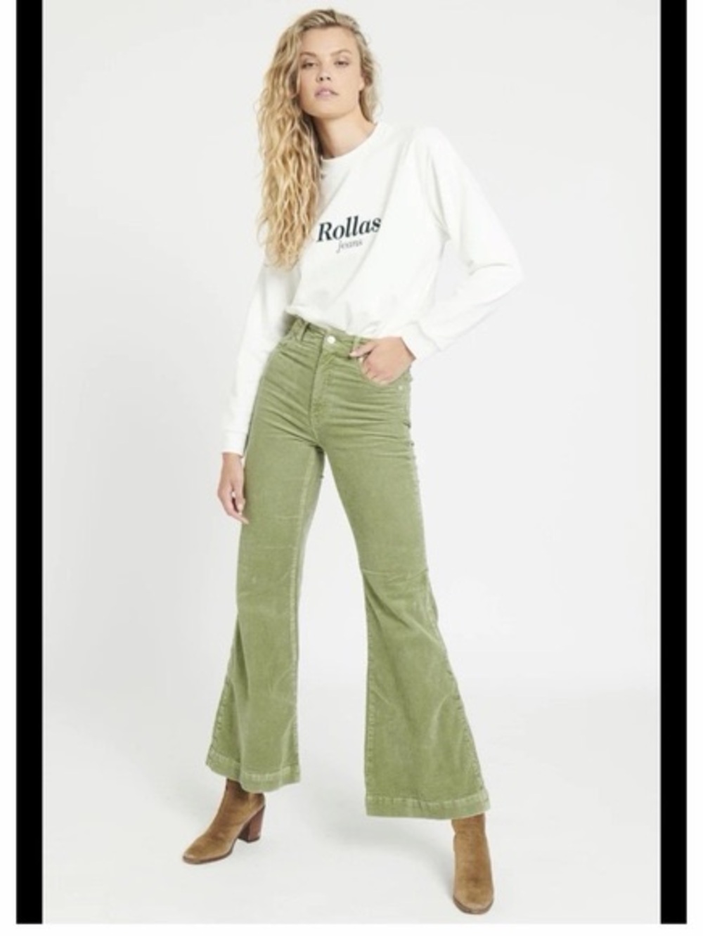 ROLLAS EASTCOAST FLARE JEANS - FERN CORD size 27